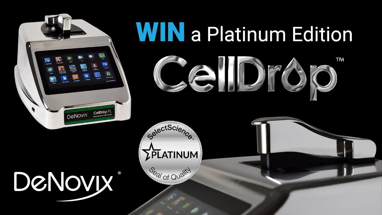 慶祝DeNovix CellDrop™細胞計數器榮獲白金品質獎章!!完全不需要耗材!! 